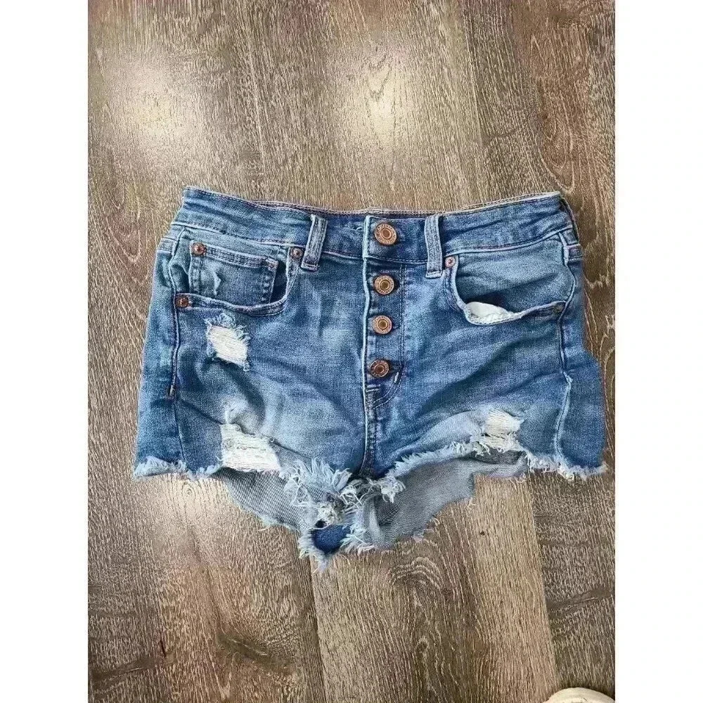 American Eagle Jean Shorts Hi rise Shorties #1